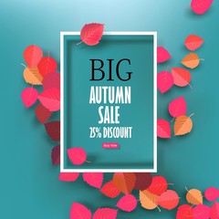 Autumn sale background template. Layouts for shopping sale or promo poster and frame leaflet or web banner