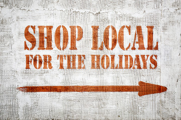 Shop local for the holidays graffiti