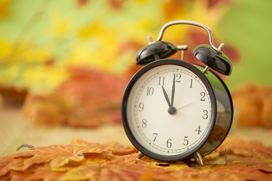 Autumn Black clock leaves