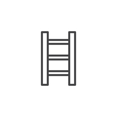 Ladder outline icon. linear style sign for mobile concept and web design. Stairs simple line vector icon. Symbol, logo illustration. Pixel perfect vector graphics