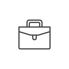 Briefcase outline icon. linear style sign for mobile concept and web design. Suitcase simple line vector icon. Symbol, logo illustration. Pixel perfect vector graphics