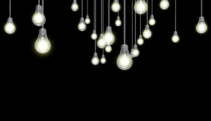 Obraz premium Light Bulbs and Ideas / 3d render
