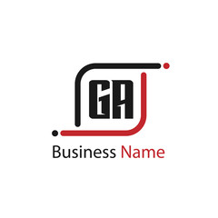 Initial Letter GA Logo Template Design