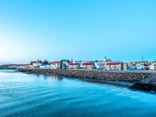 Cityscape view of Borganes, Iceland
