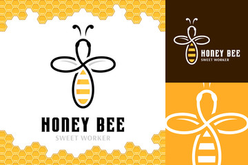 Vector honey bee logo template