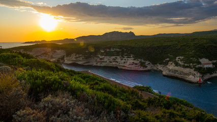 Fototapeta na wymiar Bouches de Bonifacio at sunset
