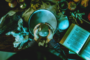 Magic Ball In Witch's Hands