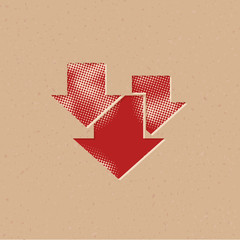 Halftone Icon - Multiple down arrow