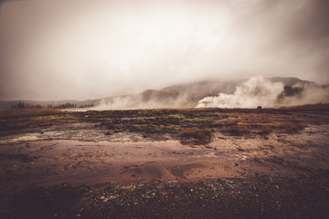 Iceland Geysirs ready to blow
