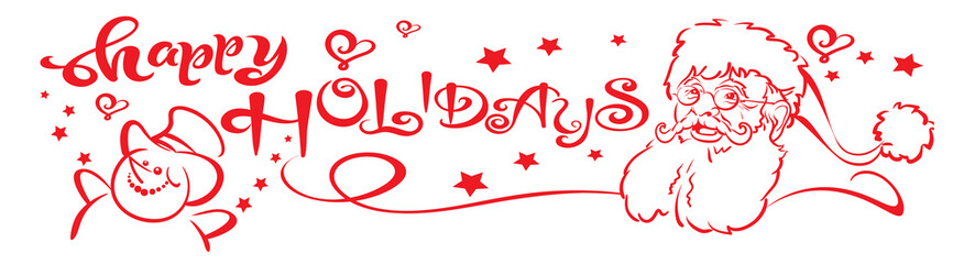 Happy Holiday, banner. Template for holiday cards. Suitable for all Christmas and New Year holidays. Vector