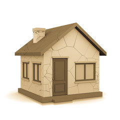 House with Cracks 3D Illustration