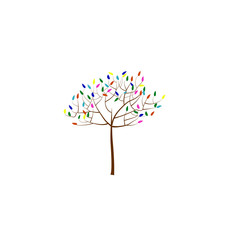 multicolor Tree Vector Illustration.
