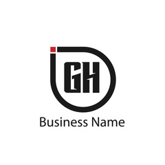 Initial Letter GH Logo Template Design