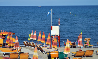 veduta panoramica di alcuni angoli delle spiagge di Loano, liguria, Italia