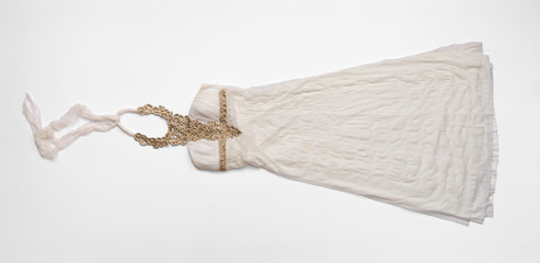 white wedding dress on a white background