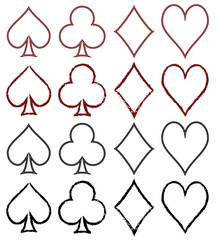 Set of stylized card symbols
