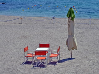 veduta panoramica di alcuni angoli delle spiagge di Loano, liguria, Italia