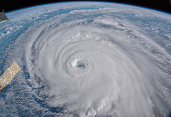 Fototapeta na wymiar Satellite view. Hurricane Florence over the Atlantic close to the US coast . Elements of this image furnished by NASA.