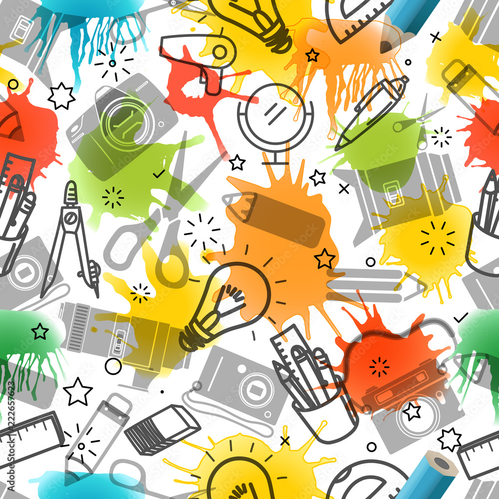 Poster Creative seamless pattern. Vector art background
