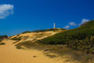 Fototapeta na wymiar Lighthouse in white hill Ceará Brazil