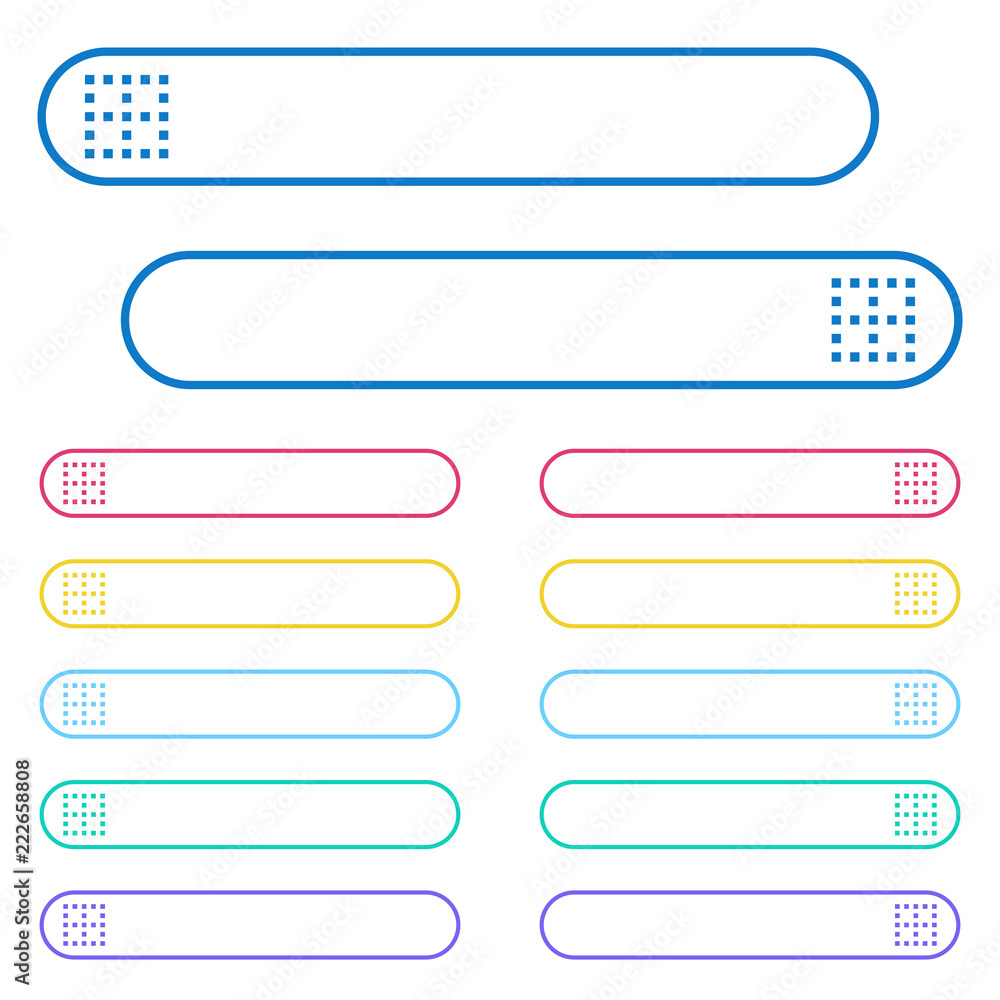 Poster no borders icons in rounded color menu buttons
