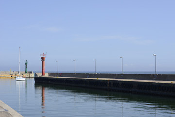 Fototapeta na wymiar Port w Łebie