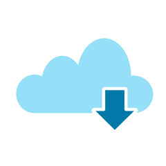 Cloud Download icon, computer communication concept, stock vector illustration