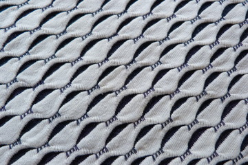 knitted striped fabric close-up natural material cotton geometric abstract pattern blue white