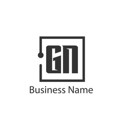 Fototapeta premium Initial Letter GN Logo Template Design