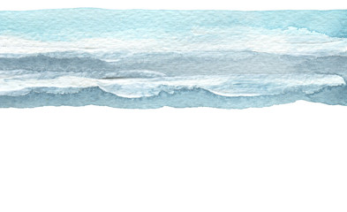 Abstract blue watercolor brush stroke painted background. Texture paper. Isolated.