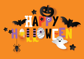 Fototapeta premium Happy Halloween banner design
