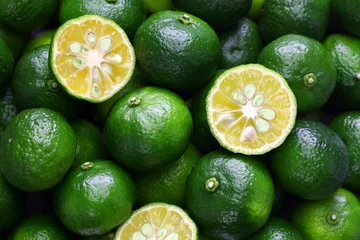 Foto op Plexiglas citrus depressa, taiwan tangerine,hirami lemon, thin skinned flat lemon © uckyo