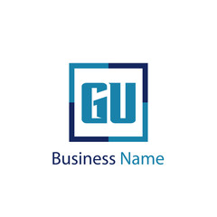 Initial Letter GU Logo Template Design