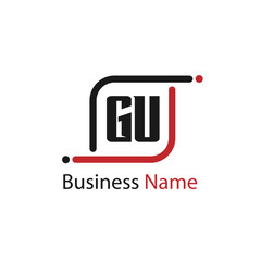 Initial Letter GU Logo Template Design