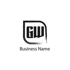 Initial Letter GW Logo Template Design