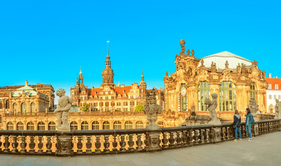 Fototapeta na wymiar Dresden Zwinger palace is a popular travel destination in Saxony and Germany