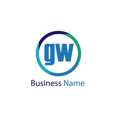 Initial Letter GW Logo Template Design