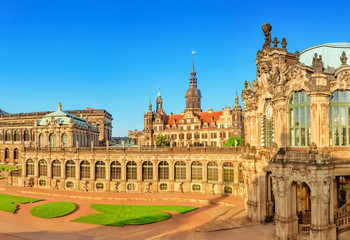 Fototapeta na wymiar Dresden Zwinger palace is a popular travel destination in Saxony and Germany