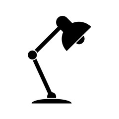 Table lamp icon, silhouette, logo on white background