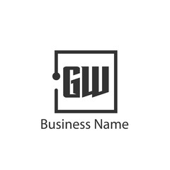 Initial Letter GW Logo Template Design