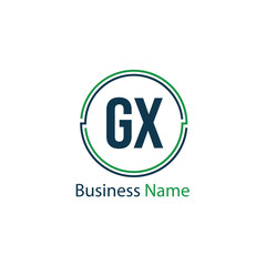 Initial Letter GX Logo Template Design