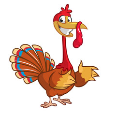 Cartoon happy  thanksgiving turkey character outline. Vector illustration isolated. 