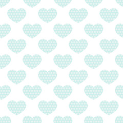 Dotted mint heart, seamless pattern