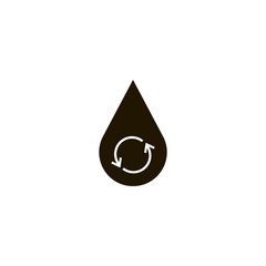 Fototapeta premium Water drop with recycle symbol icon. flat design