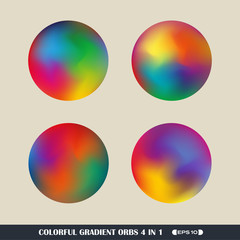 Abstract of colorful gradient orbs background.