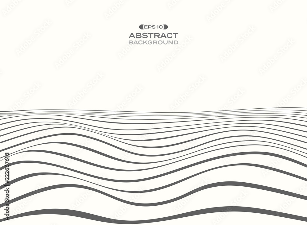Poster abstract of gray stripe lines pattern water wave background.