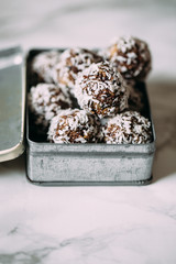 Raw vegan Healthy energy seeds and nuts balls 
