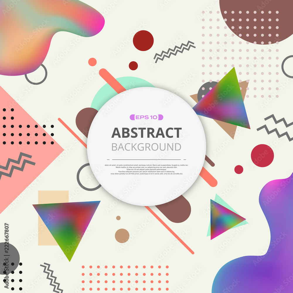 Poster abstract of colorful pattern geometric background.