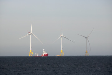 Aberdeen Windfarm in front of Blue Sky © jmclellon