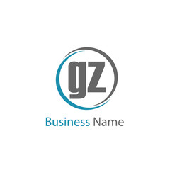 Initial Letter GZ Logo Template Design